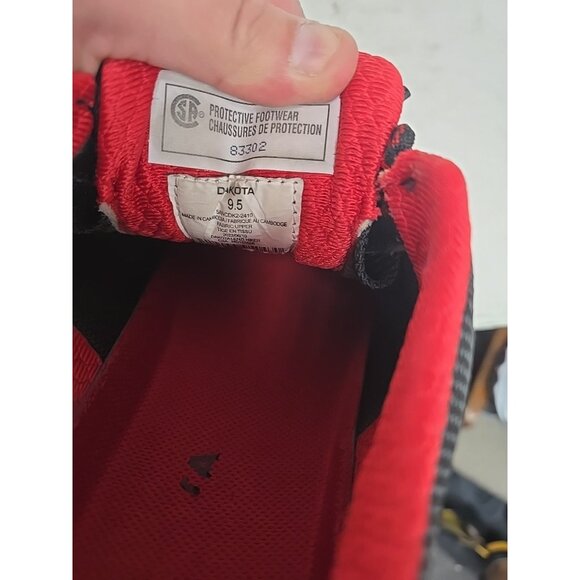 DAKOTA Men's 2410 CTCP Quad Comfort Anti Slip Low Cut Safety Shoe Black Red 9.5M - Picture 4 of 9